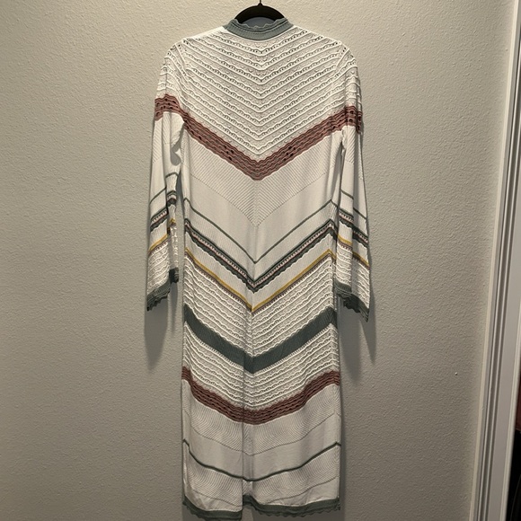 ALEXIS *Oanez* white crochet lace duster cardigan summer jacket S w belt - Picture 6 of 8